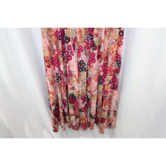 Jolie Moi Womens Multicolor Floral Short Sleeve‎ Mesh Midi Dress 12 - Picture 4 of 6